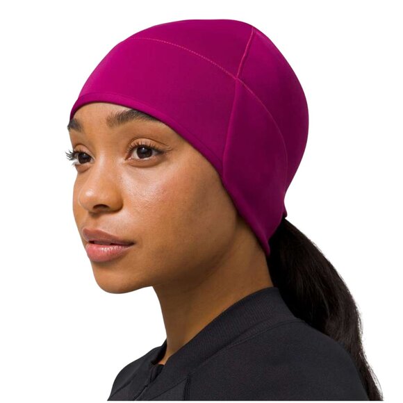 NWT Lululemon Run for It All Beanie deep Fuschia pink hat fuchsia fleece - Picture 1 of 8